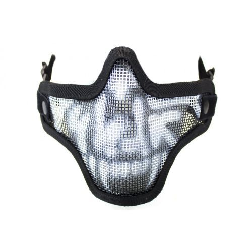 Mesh Lower Face Shield - Skull BLACK